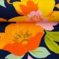 Preview: Viskose Malis Blumen Apricot/Gelb/Dunkelblau